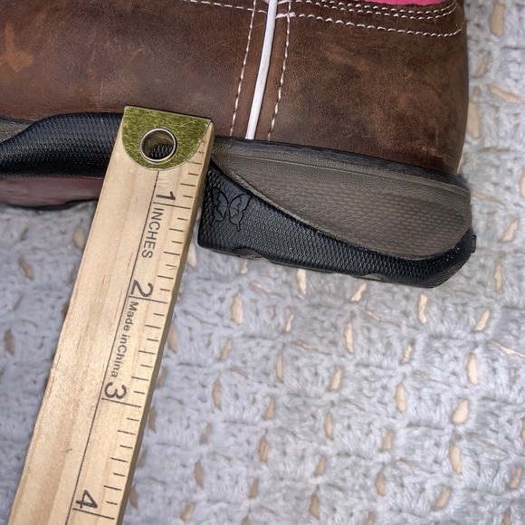 Durango Lady Rebel Western Boots Women Size 8.5 Leather Brown Pink Cowgirl Rodeo - Picture 12 of 14